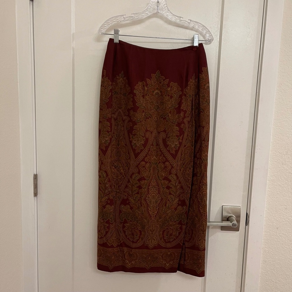 Vintage Talbots Wool Blend Maxi Wrap Skirt Boho Cottagecore GrandmaCore